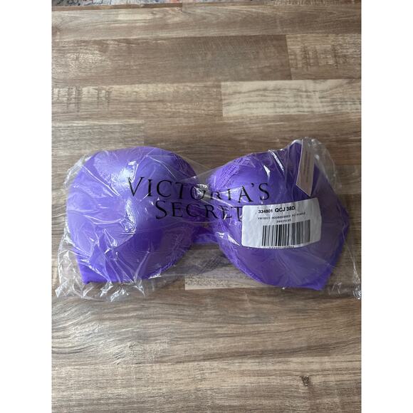 NWT Women's Victoria Secret So Obsessed Padded Push Up Bra size 38D in Purple - Picture 2 of 5
